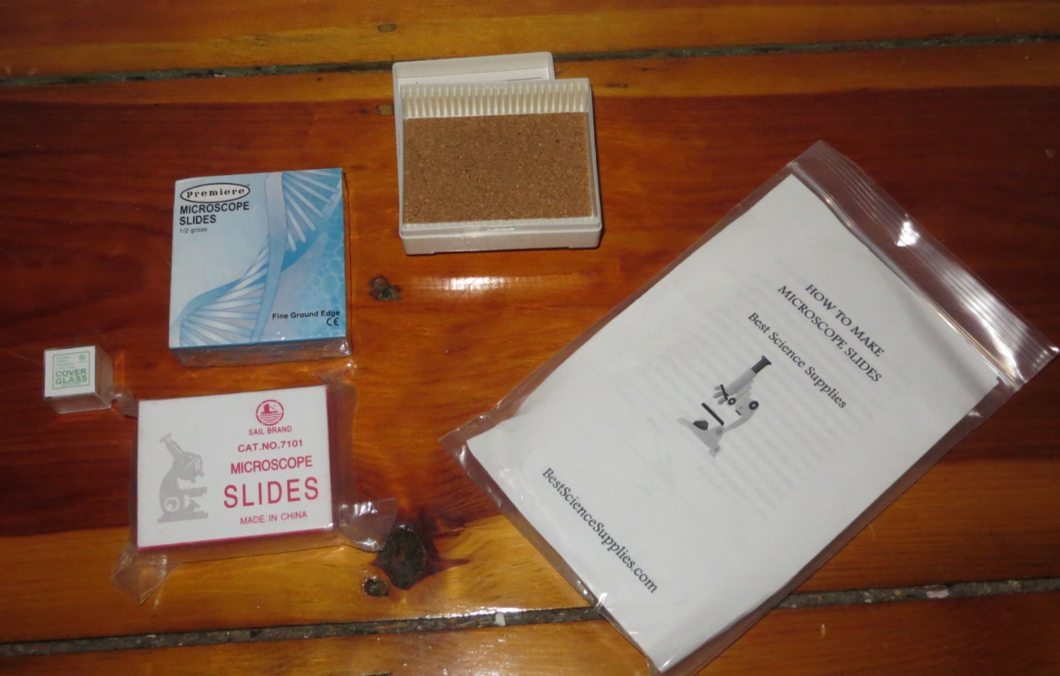 Microscope Slides & Covers – 100 Blank Glass Slides 100 Covers and prep kit NEW
