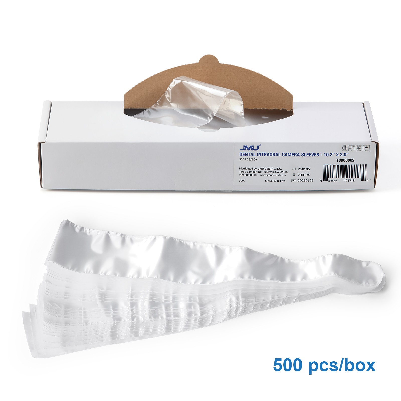 500PCS Dental Camera Sleeve Disposable Cover for Intraoral Camera 10.2×2＂