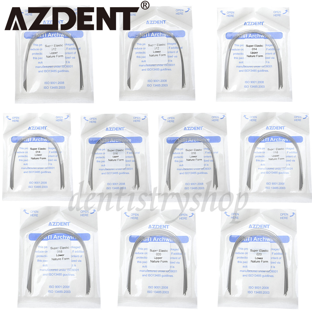 10X AZDENT Dental Orthodontics Super Elastic Niti Round Arch Wire Nature Form