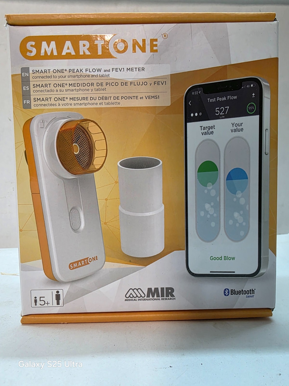 MIR Smart ONE Pocket Spirometer for Peak Flow & FEV1 Monitoring Sealed