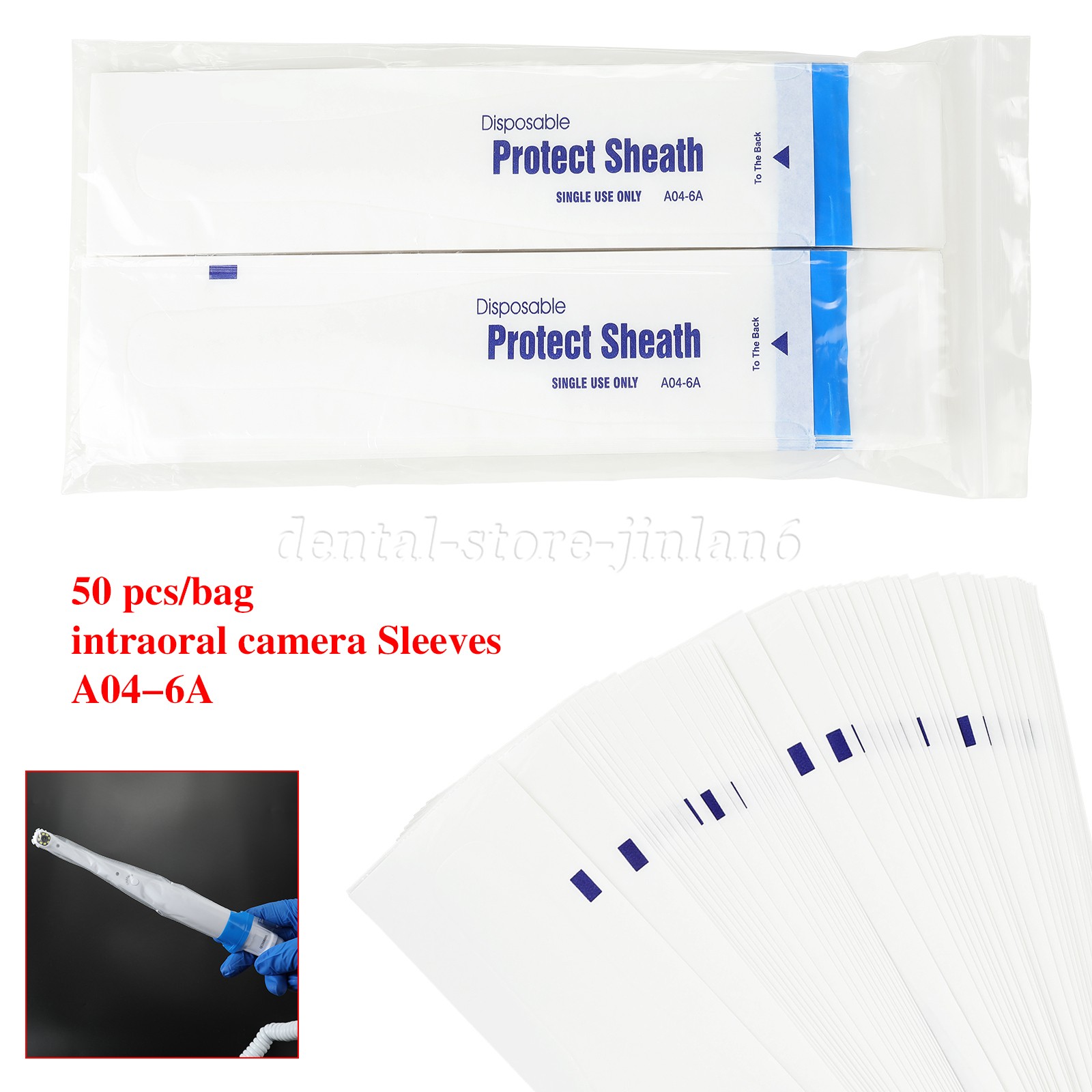 50-2500 Intraoral Camera Protective Sleeve Sheath Cover Disposable A04-6A Dental