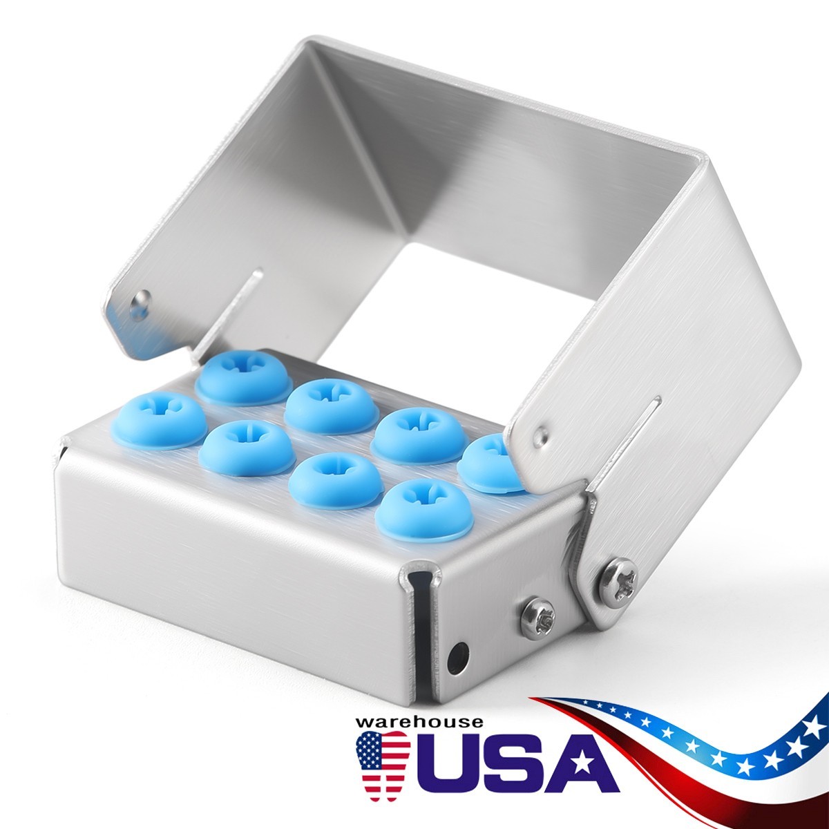 8 Holes Dental Bur Holder Disinfection Block Case Box Dentist Stand Autoclave