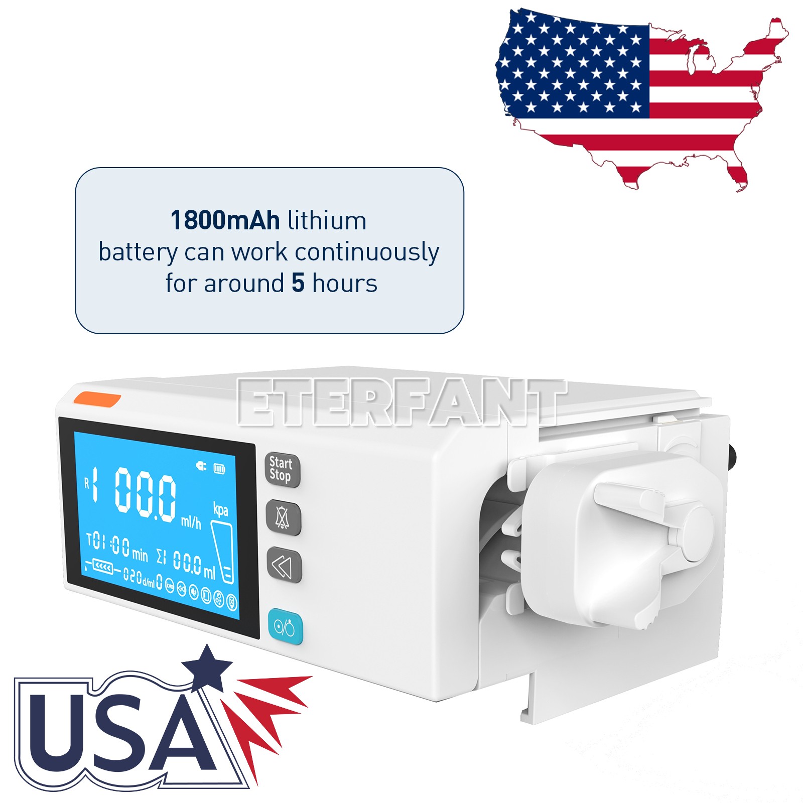 4.3 Inch Color Touch Screen Syringe Pump Stackable Design Medical/Lab Use