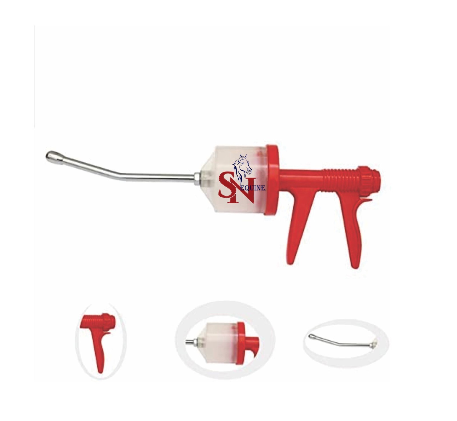 Pistol Grip Dose 300ml Syringe Large, Stainless Steel Nozzle, Dental,Equine