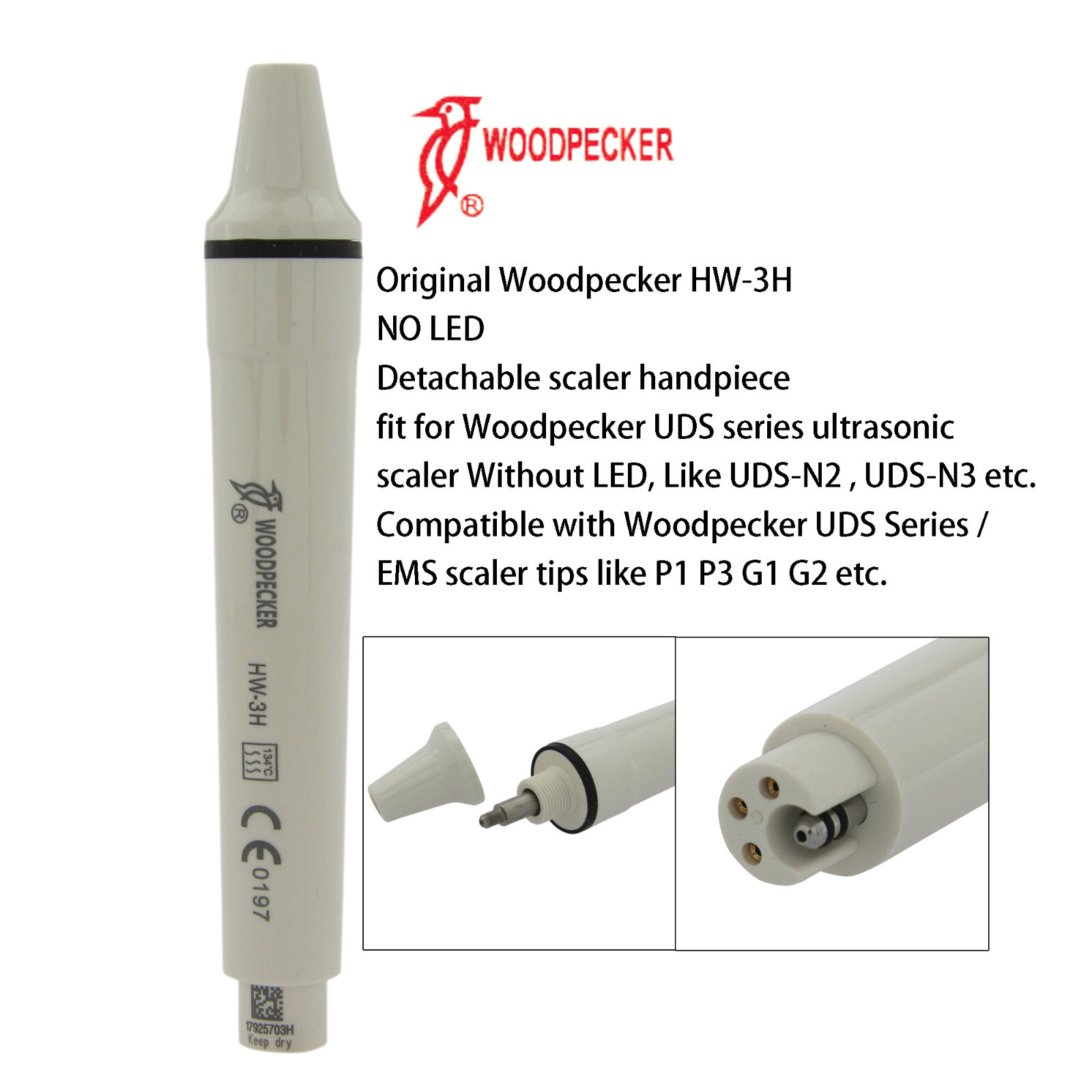 Woodpecker HW-3H Piezo Ultrasonic Scaler Handpiece EMS Piezon LED HP-5L HW-5L