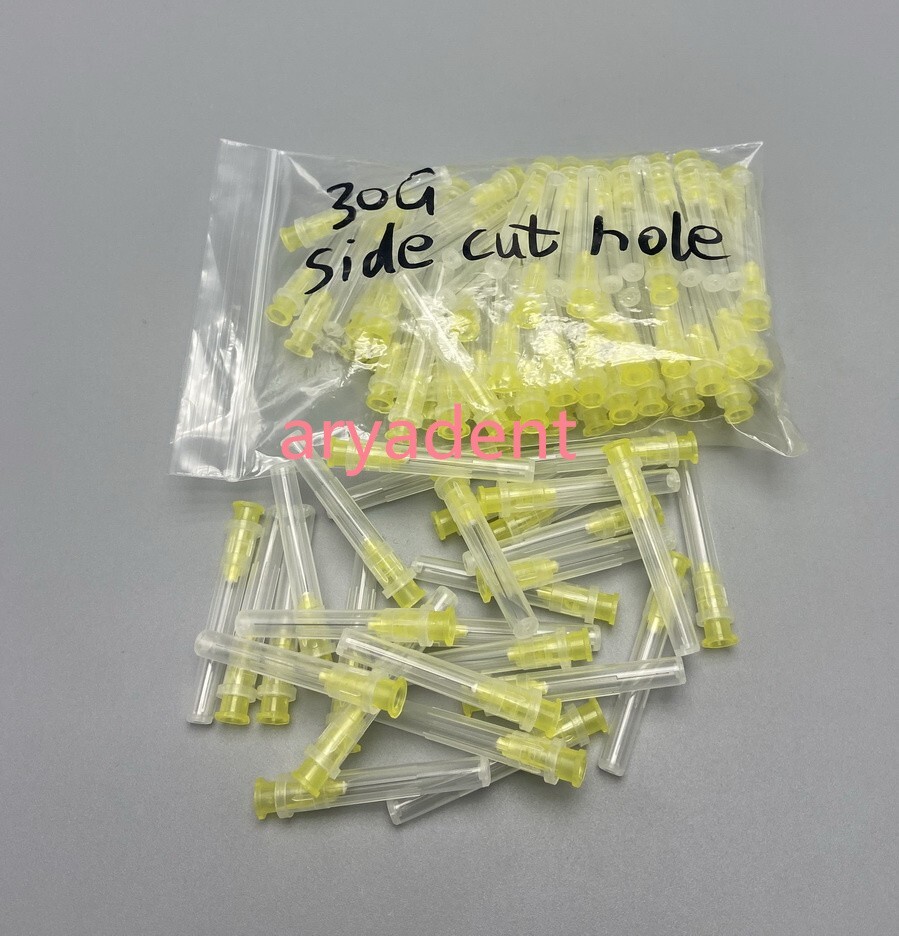 Dental Endo Irrigation Needle Disposable Syringe Tips 25/27/30GA Side Cut Vent