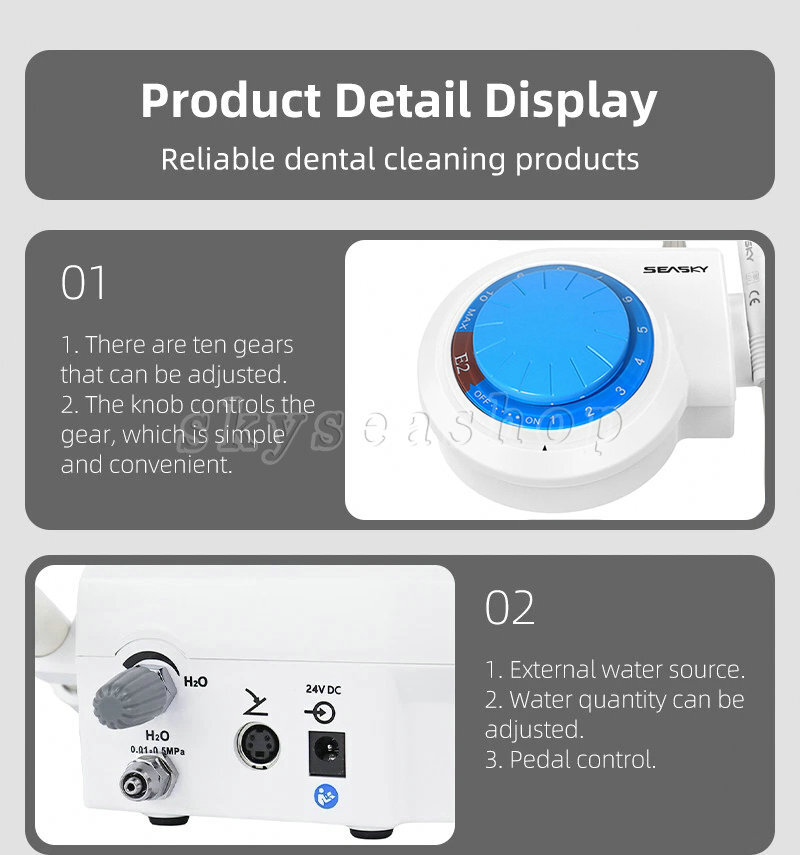 Dental Ultrasonic Piezo Scaler Handpiece 5*Scaling Tips fit Cavitron EMS FDA E2+