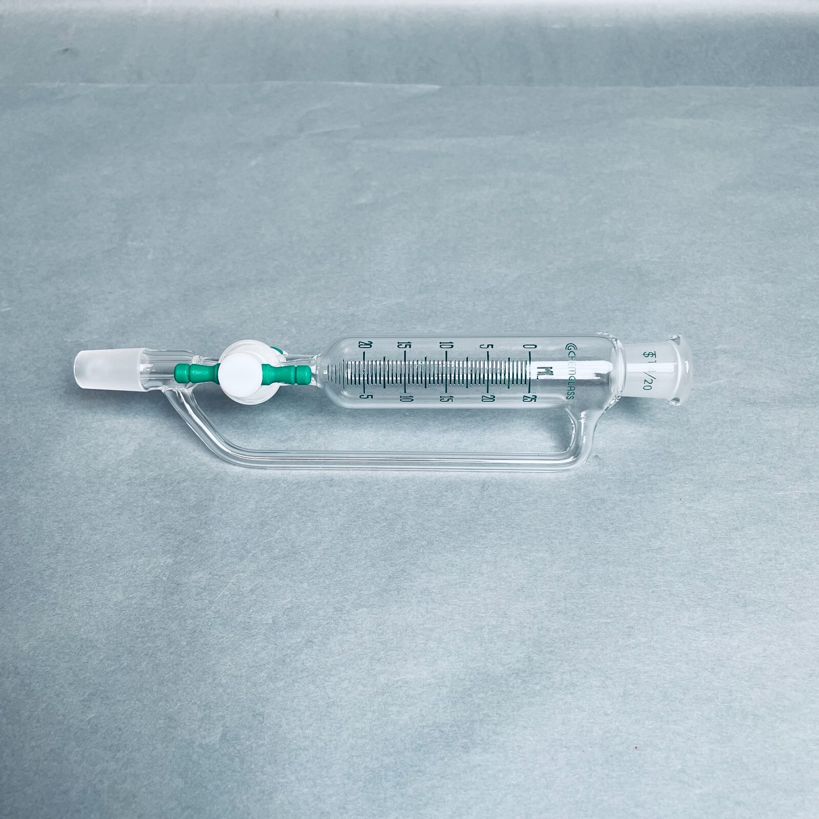 Chemglass Addition Funnel 25 ml Graduated 14/20 Joint with PTFE Stopcock