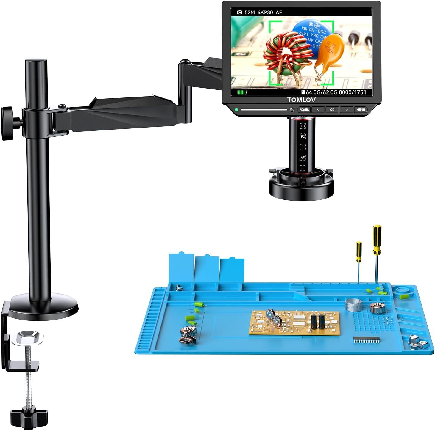 TOMLOV 4K Digital Microscope Autofocus HDMI Micro Soldering Microscope for Adult