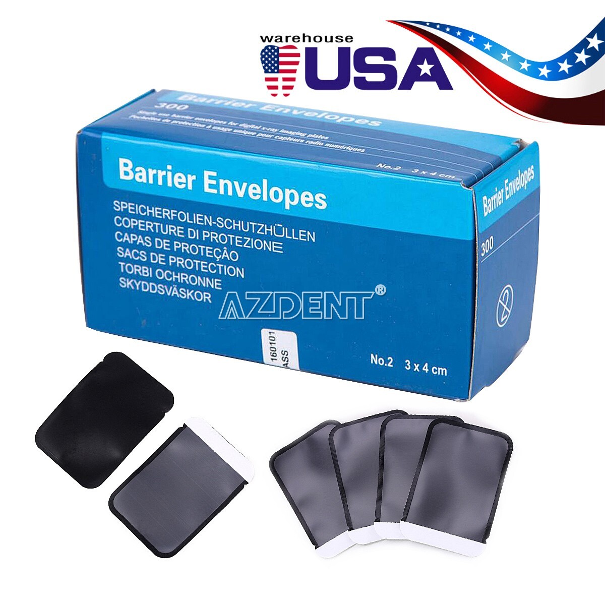 Dental Digital X-Ray Scan X Barrier Size #2 Envelope For Phosphor Storage Plates