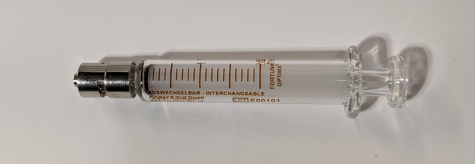 CHEMGLASS 2cc Glass Syringe Lot 8x CG-3070-01 Luer Lock Lab