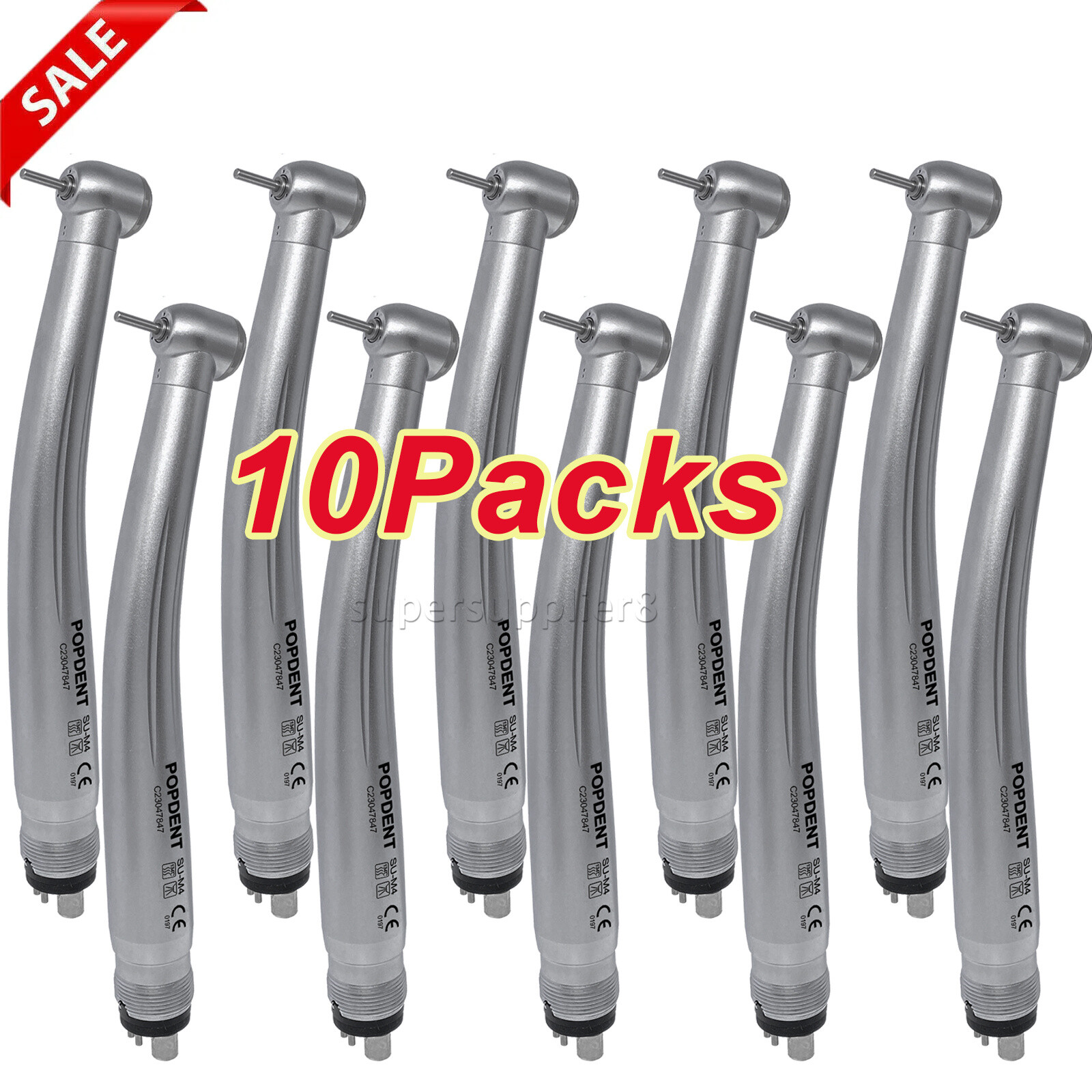 10pcs POPDENT NSK PANA MAX Style Dental High Speed Handpiece Push Button 4 Hole