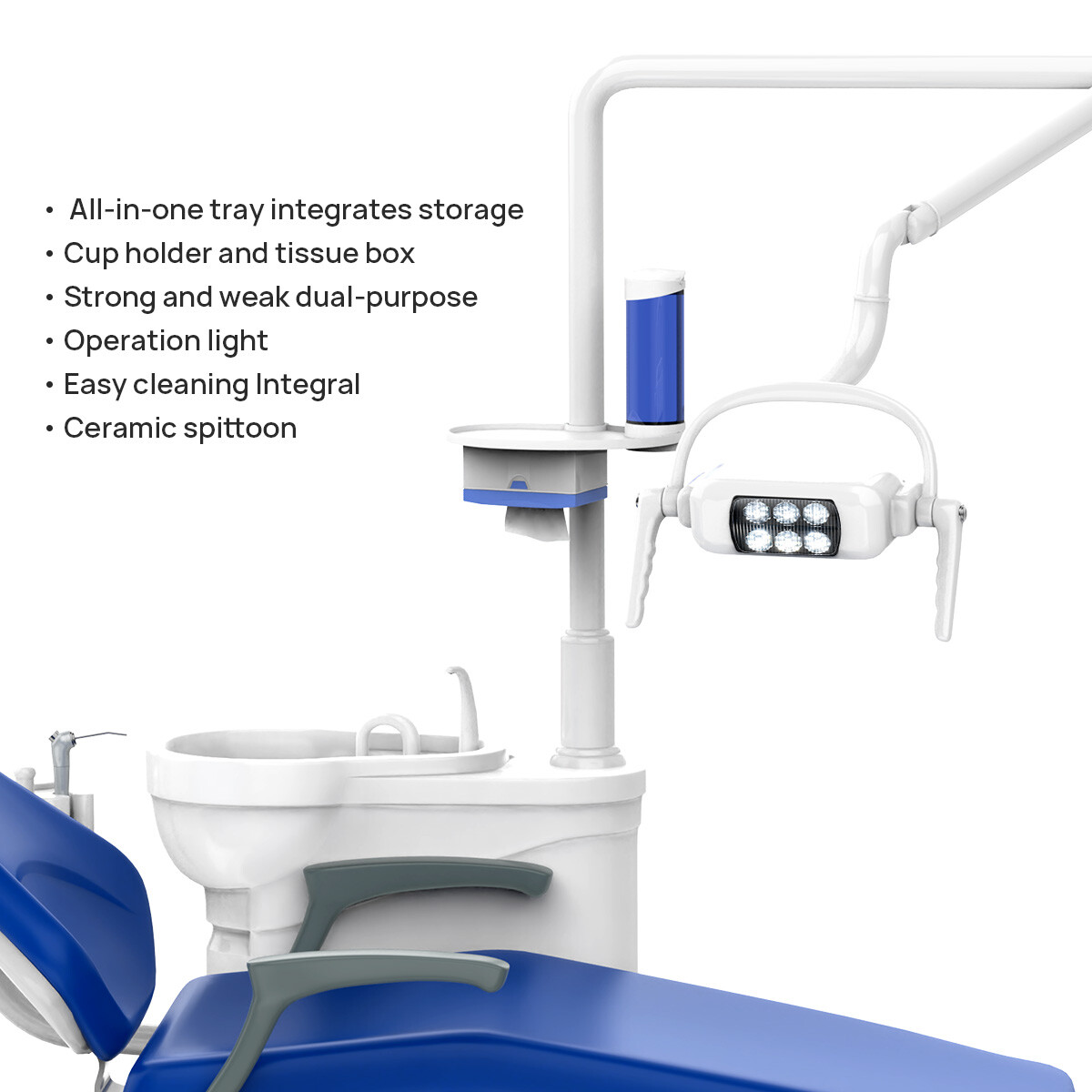 FDA Dental Unit Chair DC Motor Controlled/ Protable Delivery Unit 4H Compressor