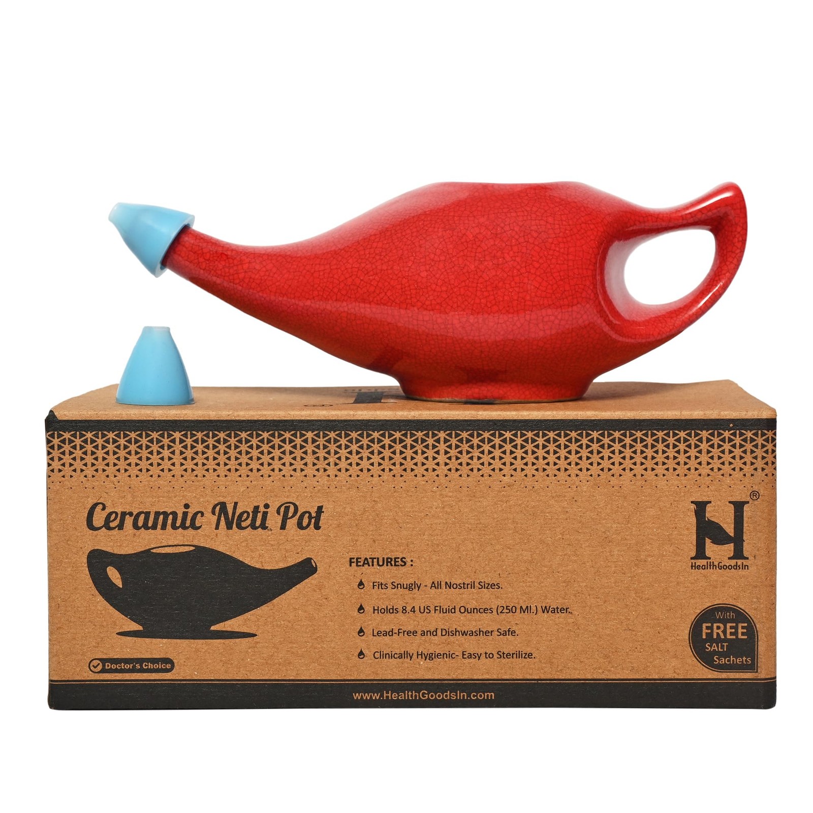 HealthGoodsIn Premium Handcrafted Durable Ceramic 10 Count (Pack of 1), Red