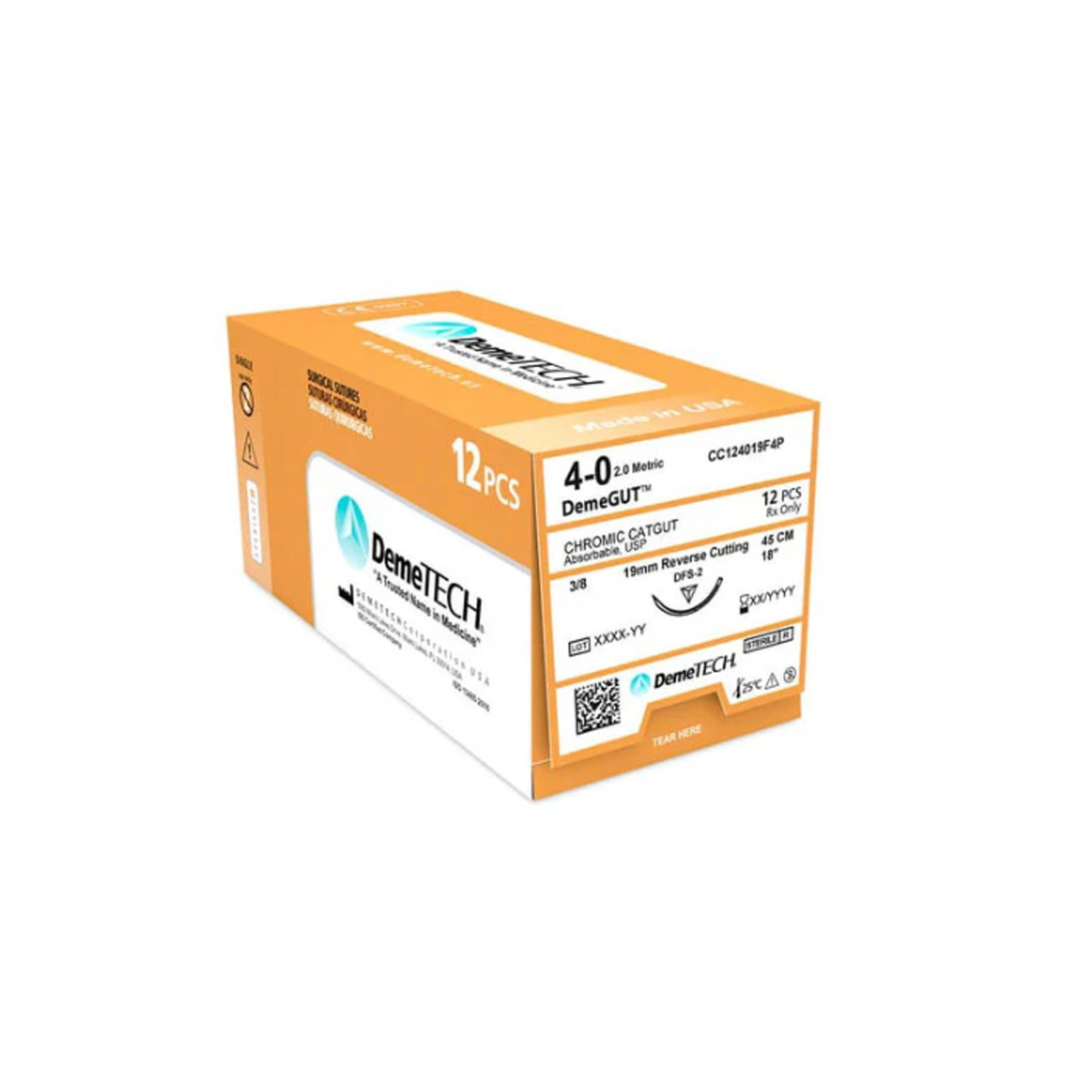 DemeTECH® Dental Sutures Reverse Cutting Needle 3/8Circle 19mm 5 Materials