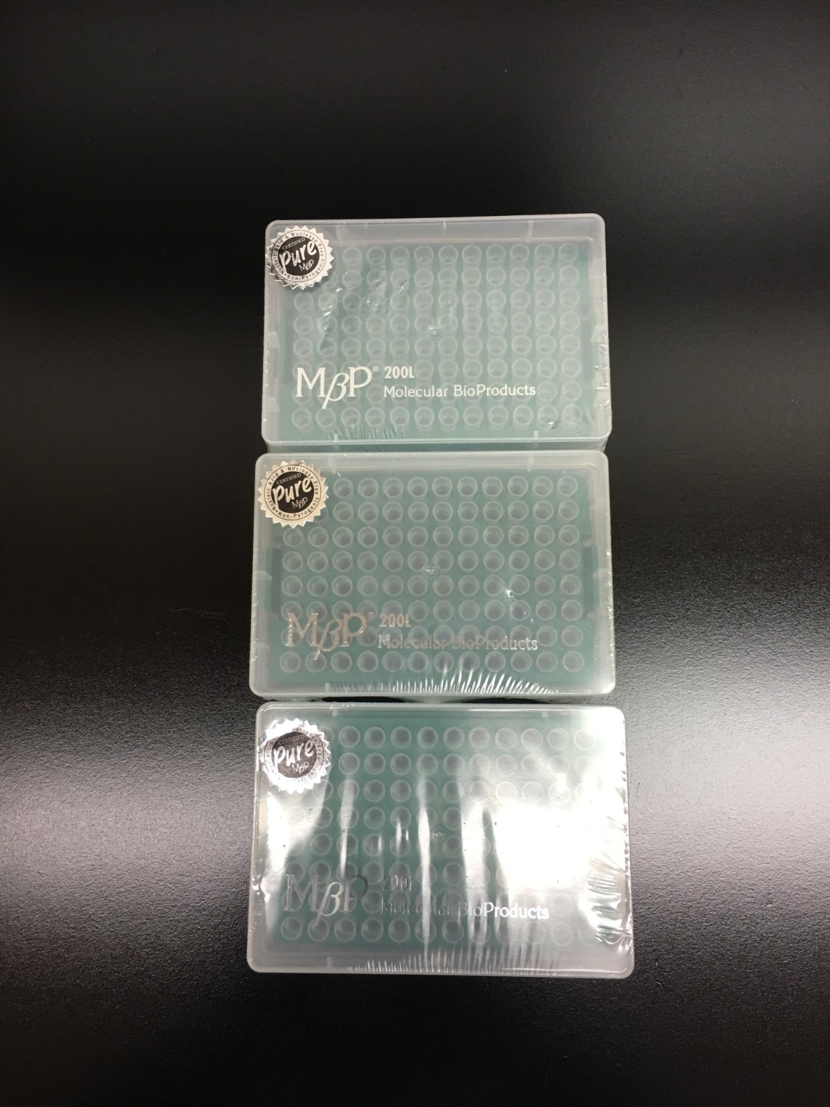 Molecular BioProducts REF 3751-HR MBP Pipette Tips Hinged Racks 200L Lot 3 PKS