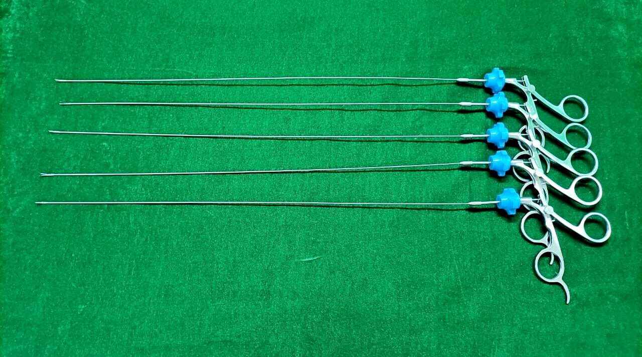5pc Hysteroscopy Urology Semi Rigid Scissor 5FR Blue Rotar Reusable Instruments