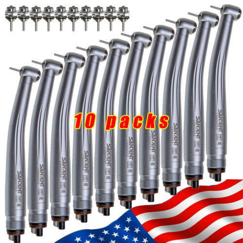 10pcs SANDENT NSK PANA MAX Style Dental High Speed Handpiece Push 4 Hole / Rotor