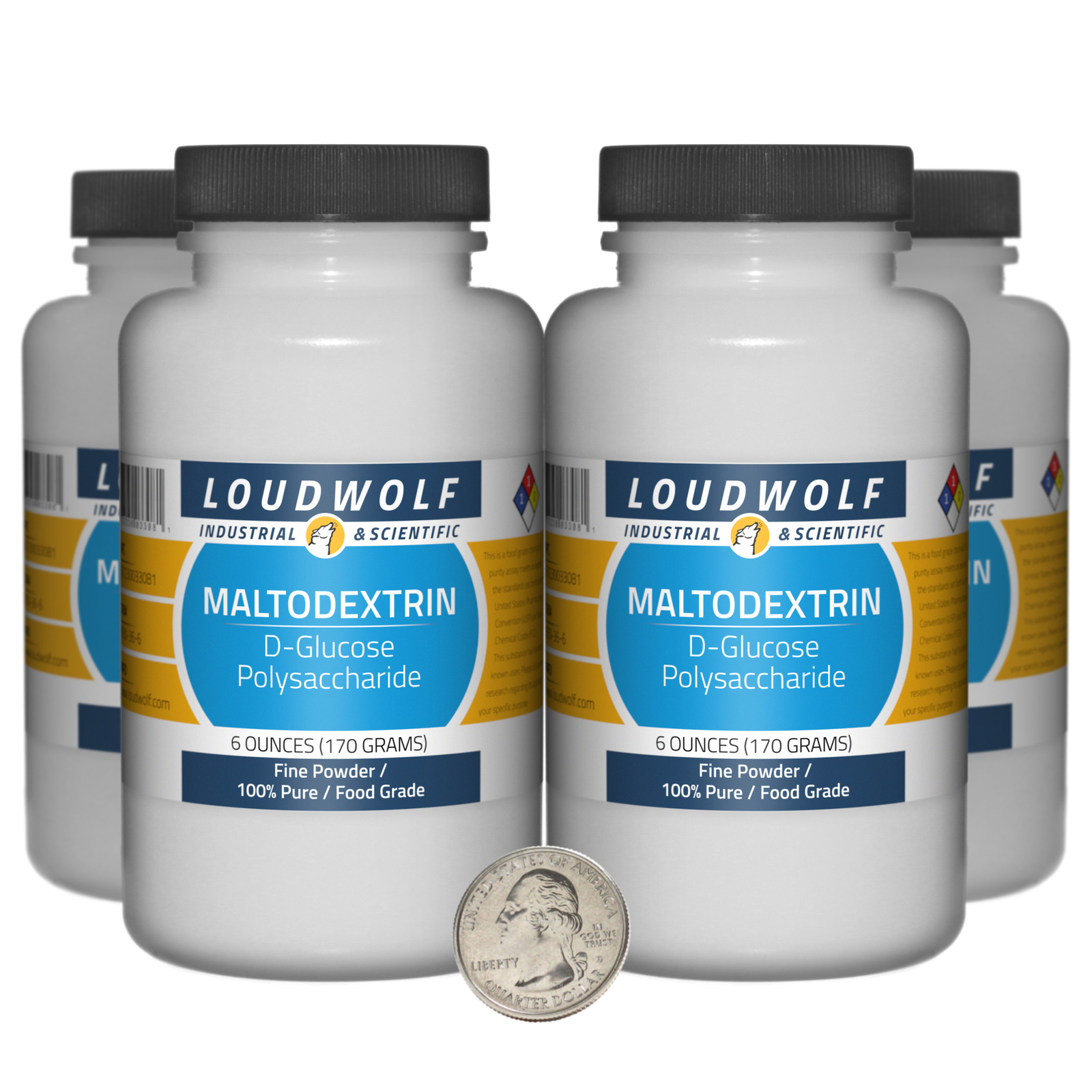 Maltodextrin / 1.5 Pounds / 4 Bottles / 100% Pure Food Grade / Fine Powder / USA