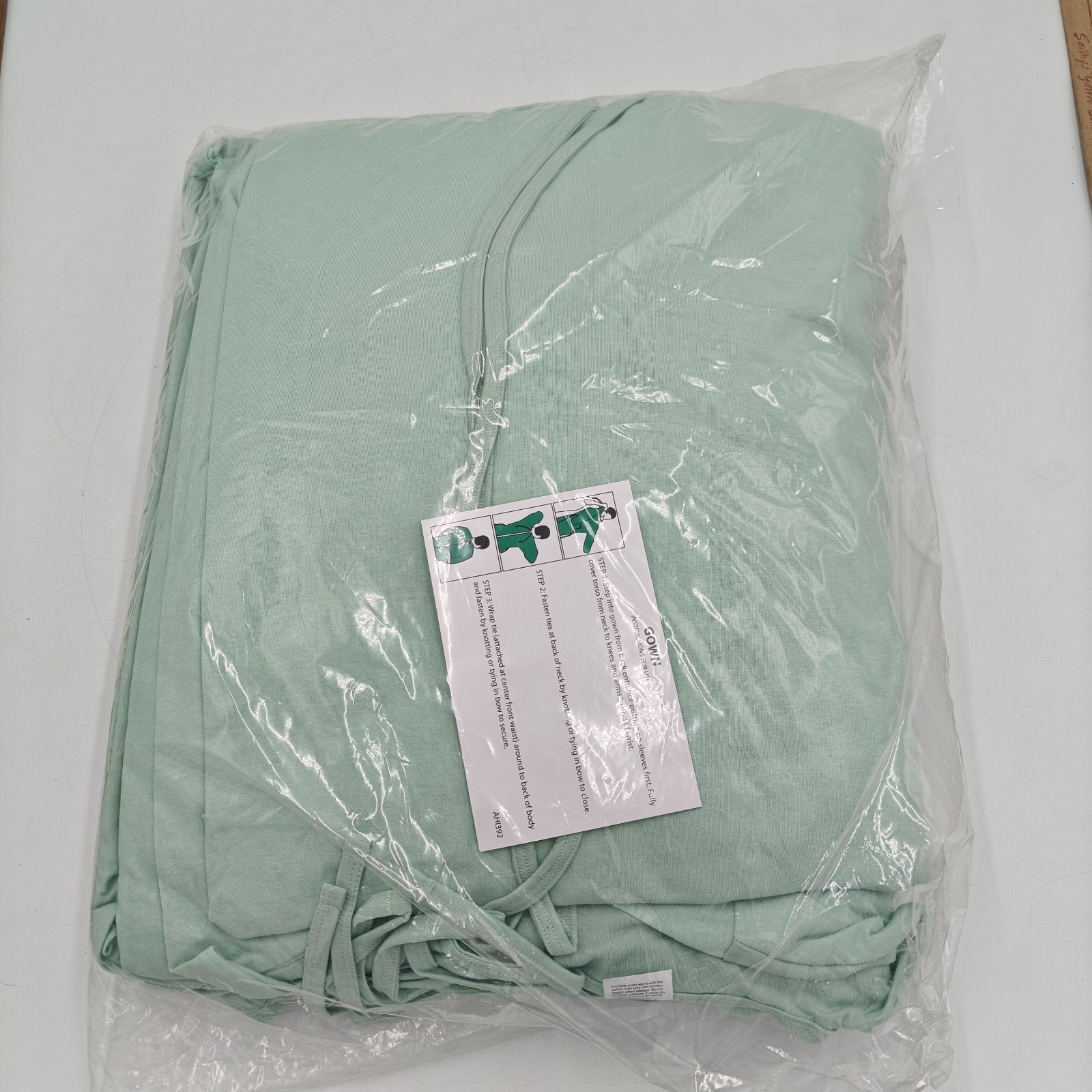 NEW Hanes Hospital Gown LOT OF 50 – Long Sleeve Green Tie Back XL 2XL 3XL
