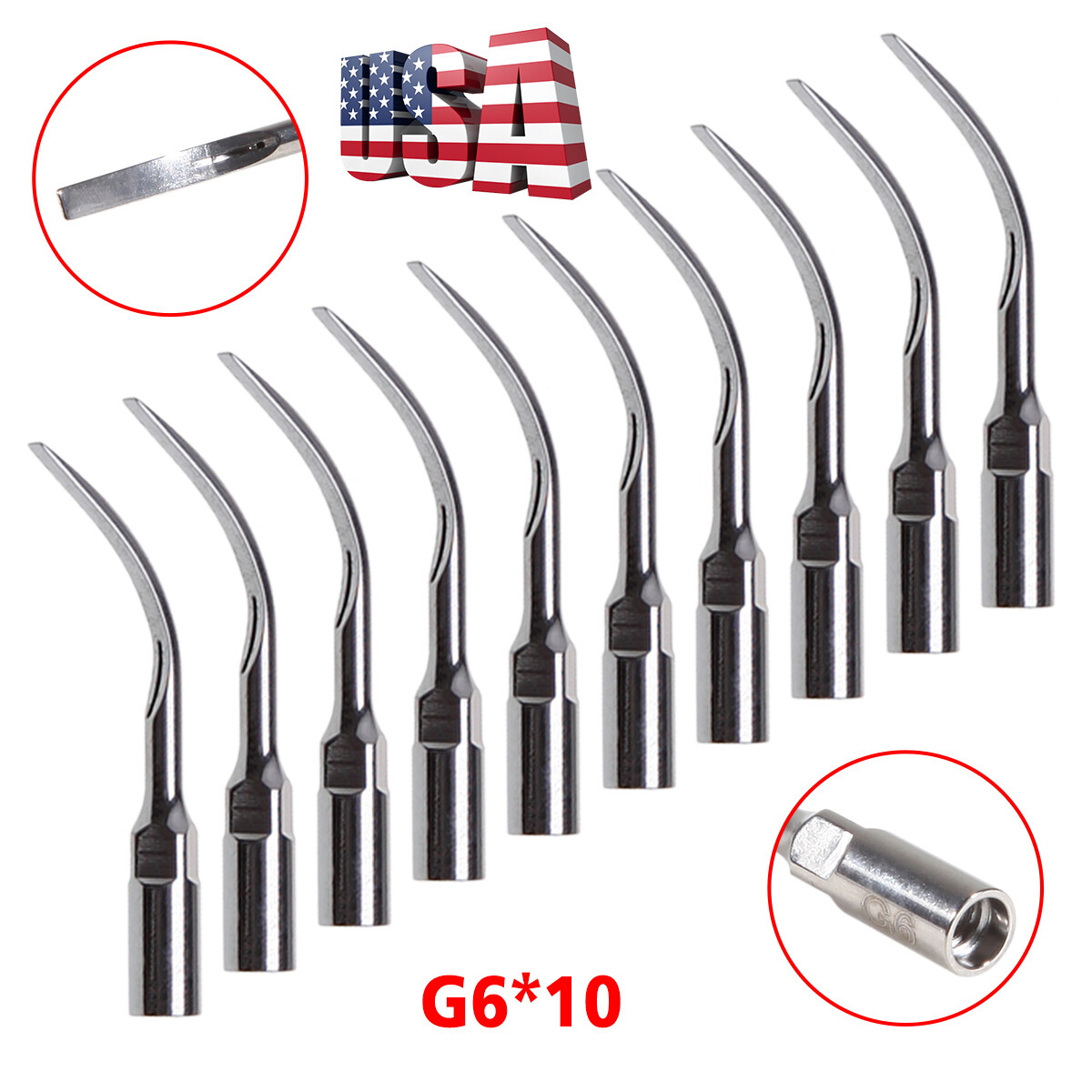 USA Dental Ultrasonic Air Perio Scaler Handpiece Hygienist 2/4-Holes With 3 Tips