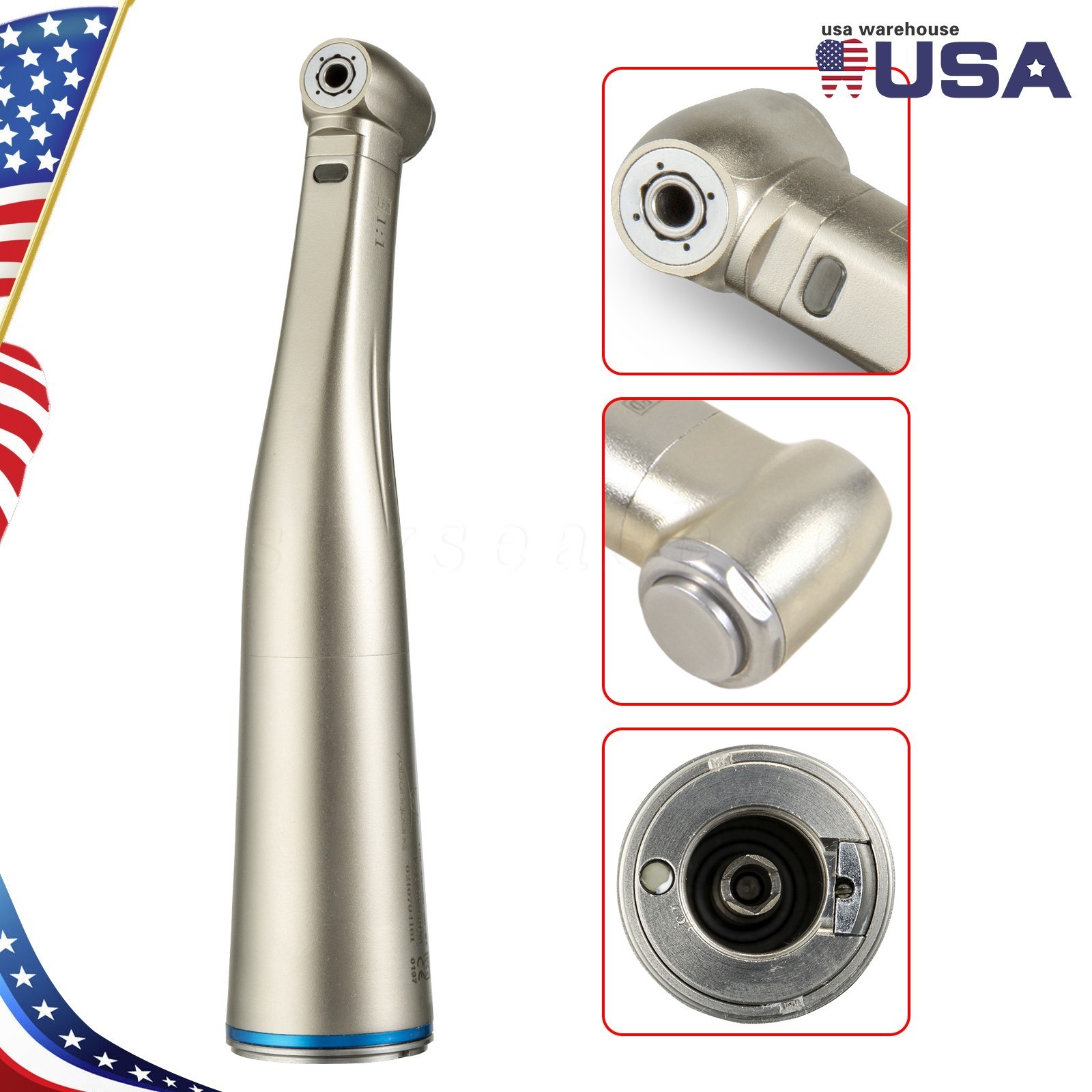 Dental 8:1 1:5 4:1 20:1 LED Fiber Optic Contra Angle Handpiece For NSK E-type