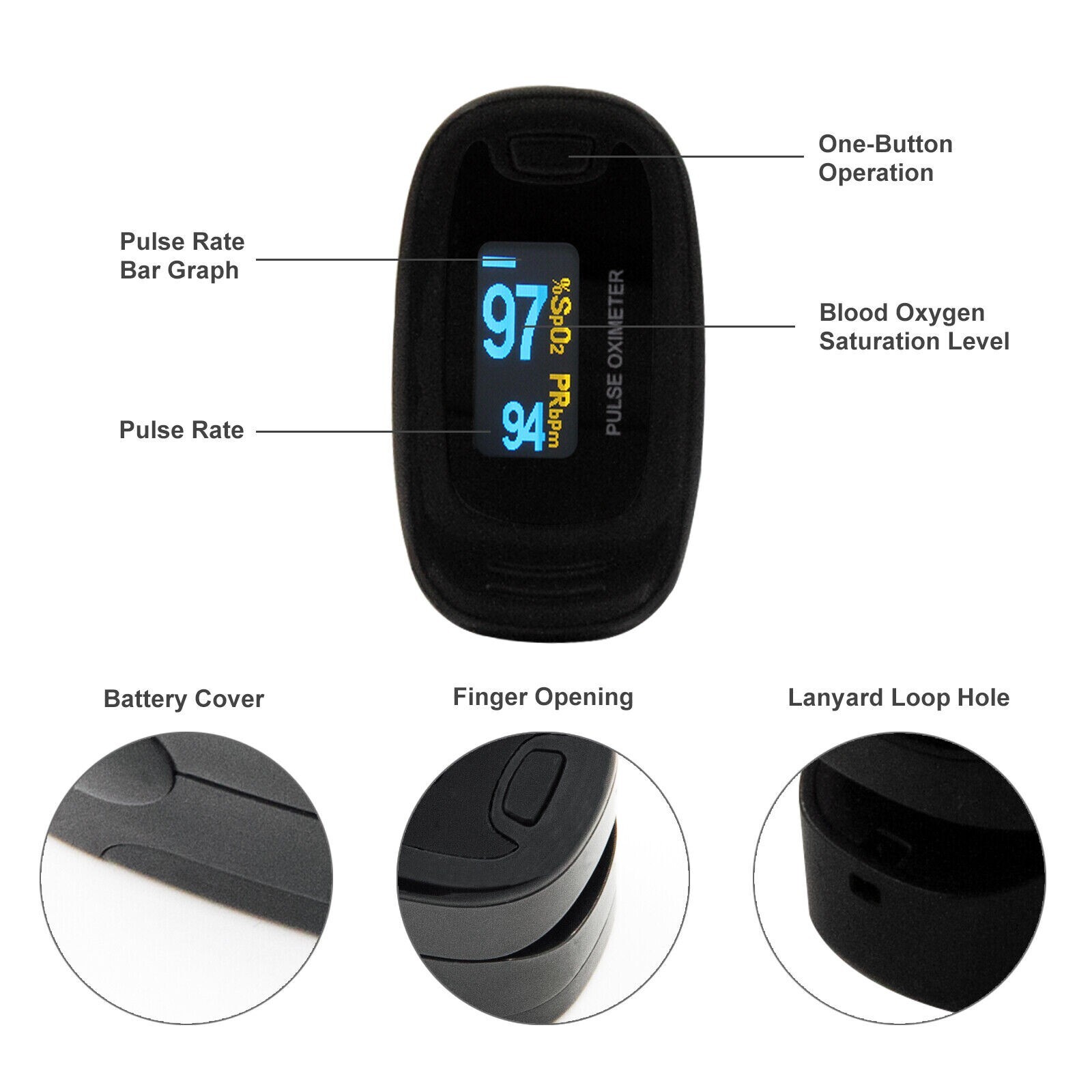 New OLED Fingertip Oxymeter Spo2,PR monitor Blood Oxygen Pulse Oximeter,50NA