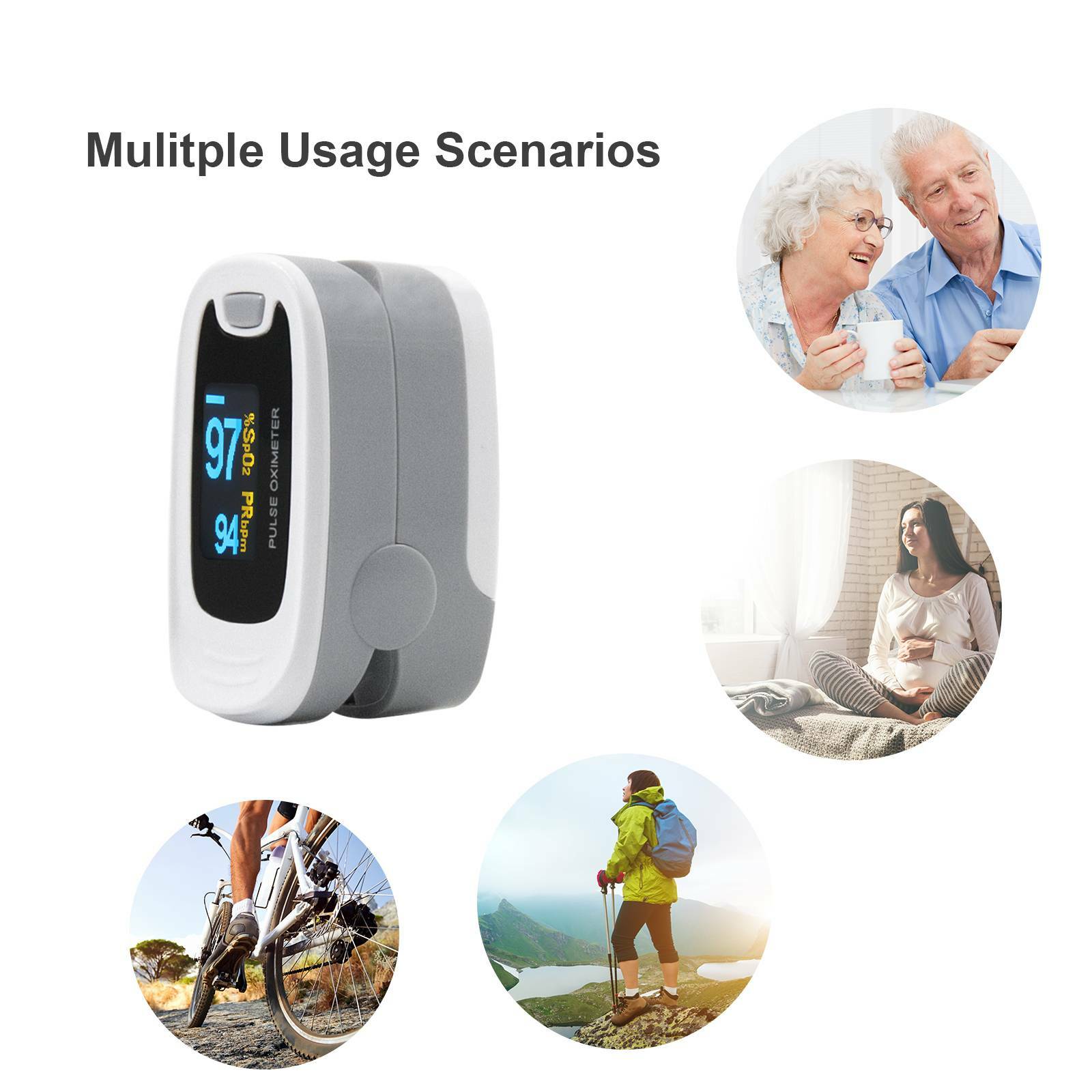 CMS50NA Finger Tip Pulse Oximeter Blood Oxygen FDA CE SpO2 PR Monitor Meter
