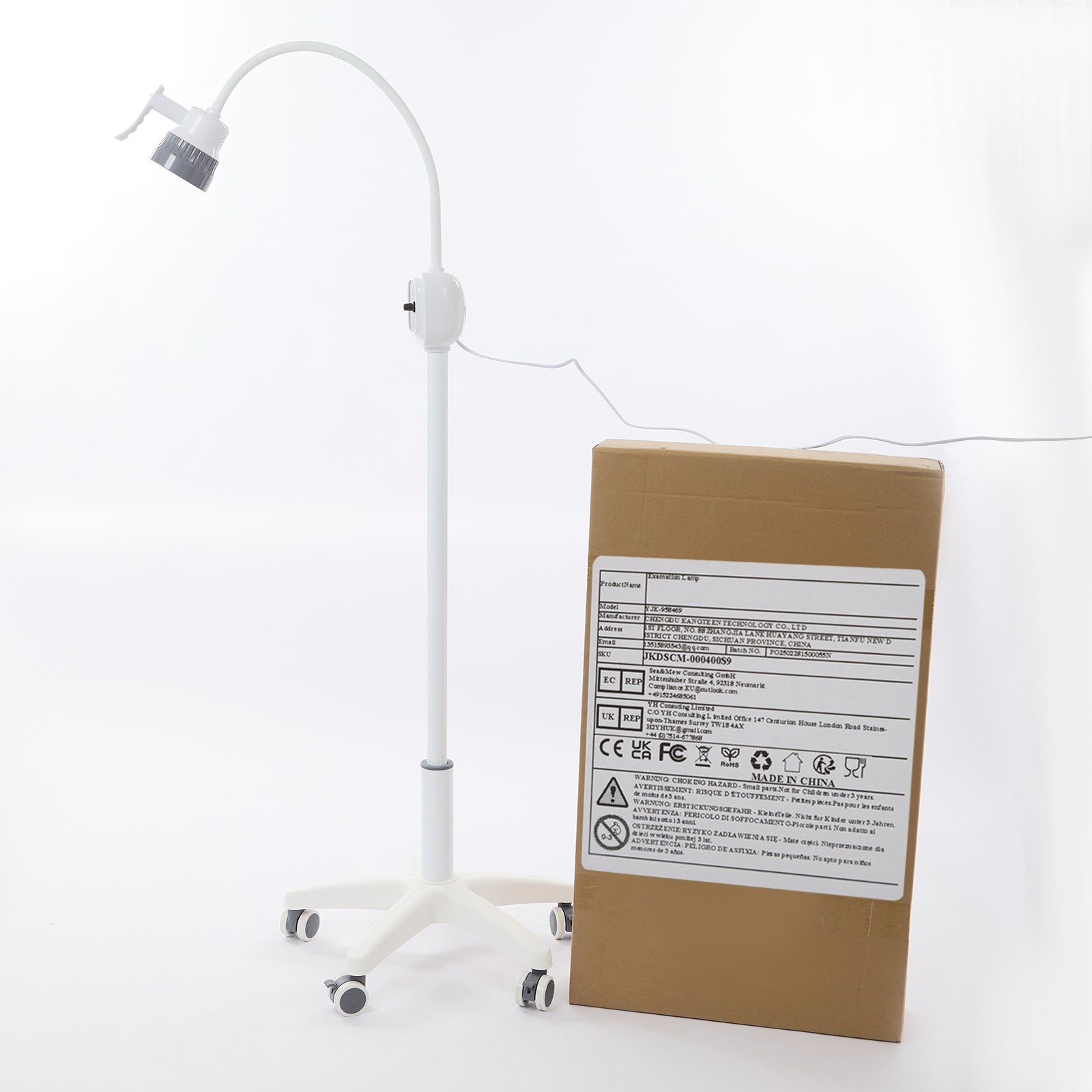 LED Surgical Examination Light Medical Exam Lamp Freestanding 5000-6000K White