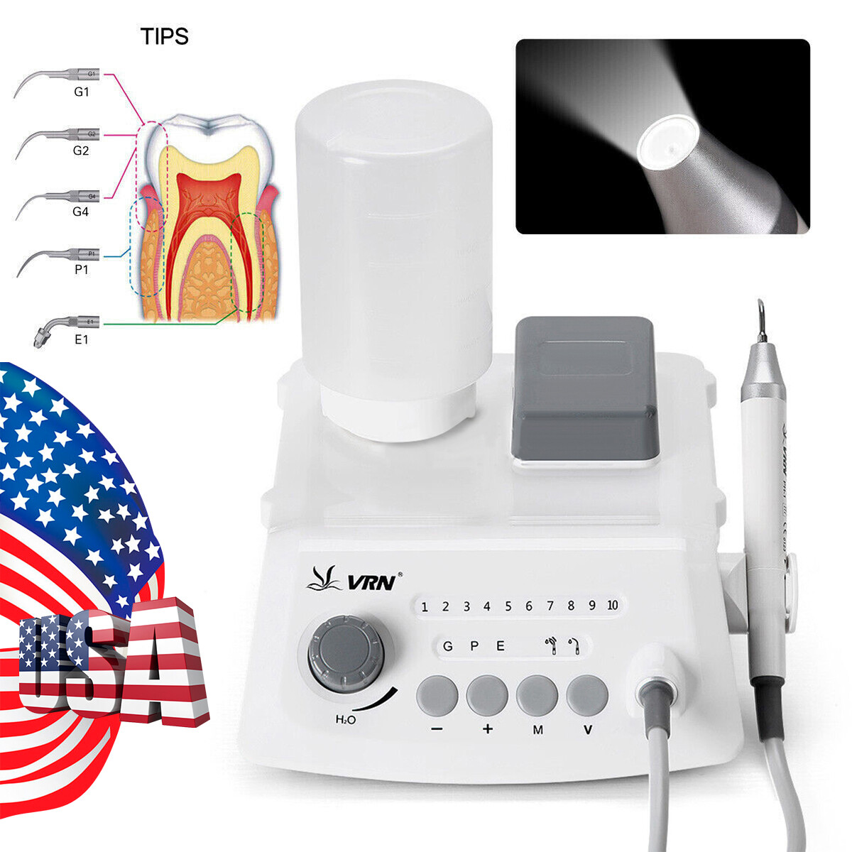 LED Dental Ultrasonic Piezo Scaler HW-5L Handpiece with 5 Tips