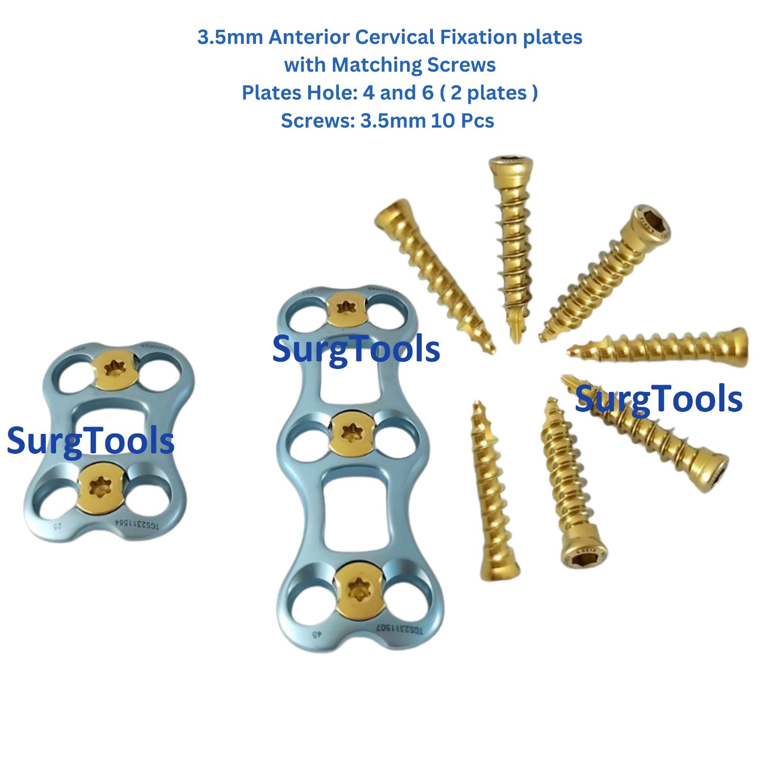 Titanium 3.5mm Anterior Cervical Fixation Locking Plates with Screws