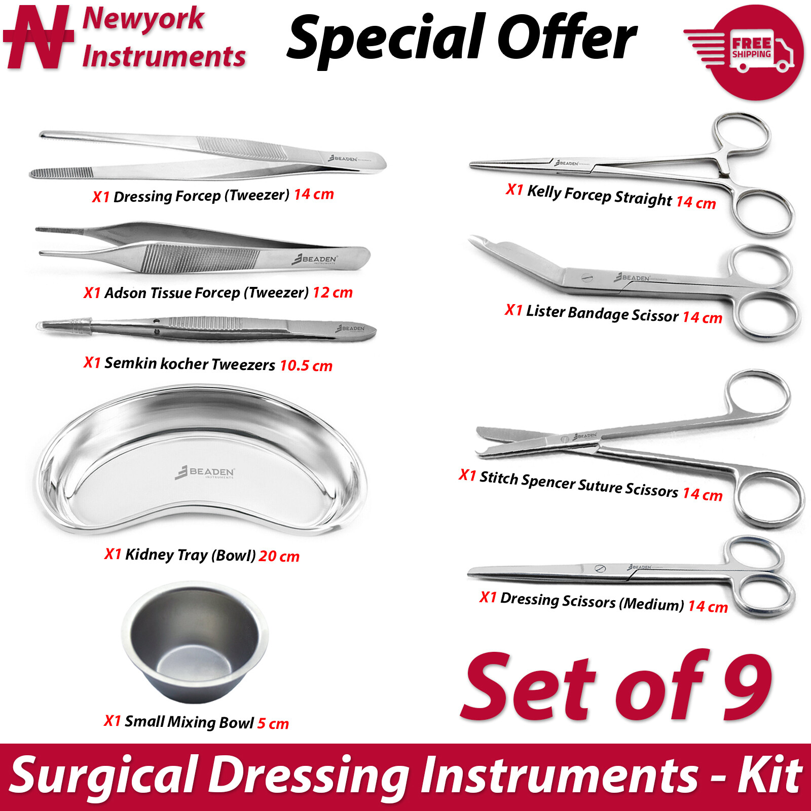 Surgical Dressings First Aid Bandage Suture Scissors Tweezers Forceps & Bowls CE