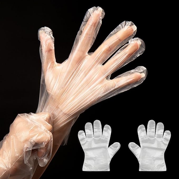 400 Ct Disposable Plastic Gloves – Food Safe Latex Free Powder Free Kitchen Use.