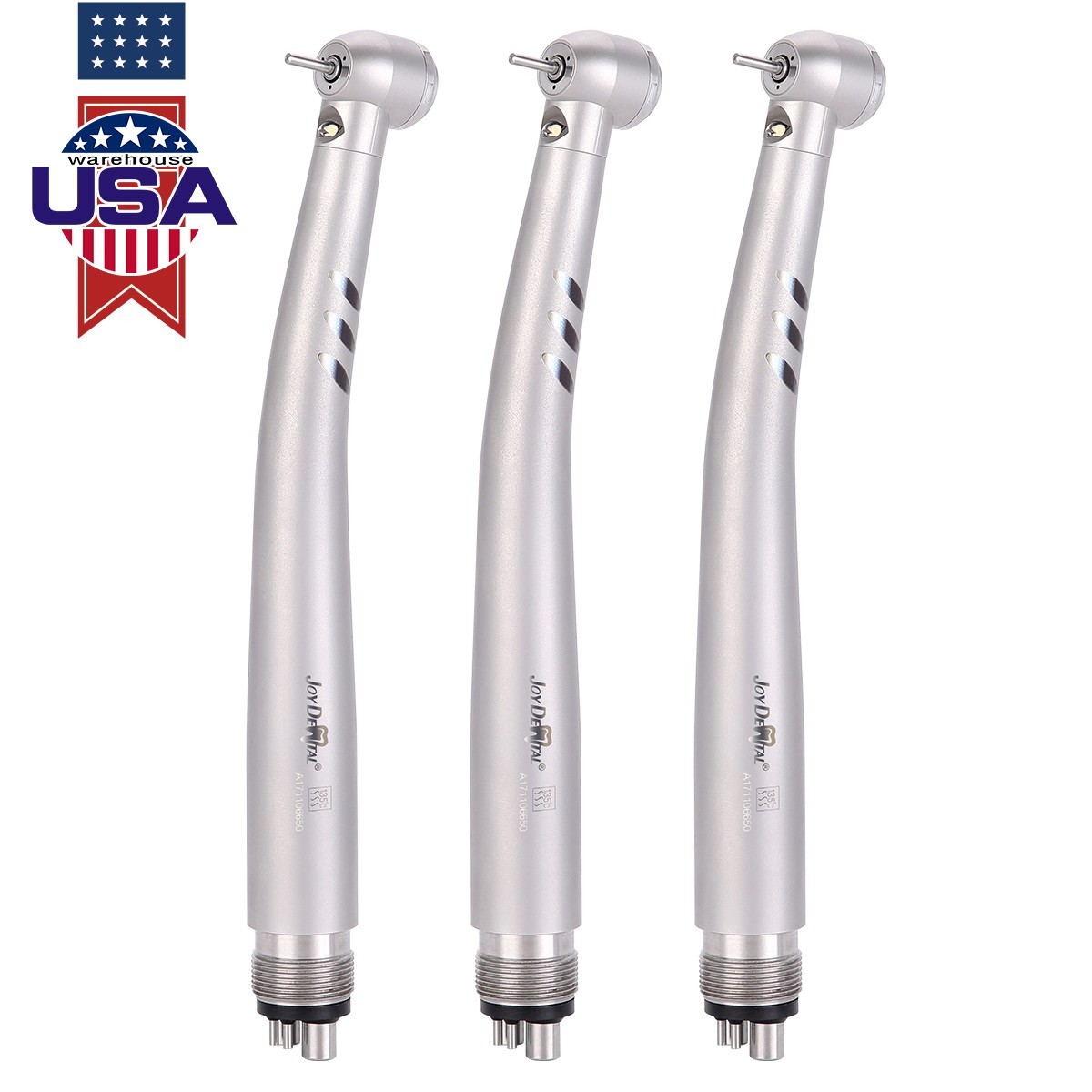 Dental Fiber Optic LED E-generator High Speed Handpiece 4 Holes M4 Air Turbine