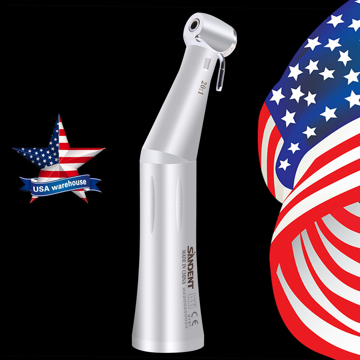 SG20 Dental Implant 20:1 Contra Angle Low Speed Handpiece Push button SANDENT