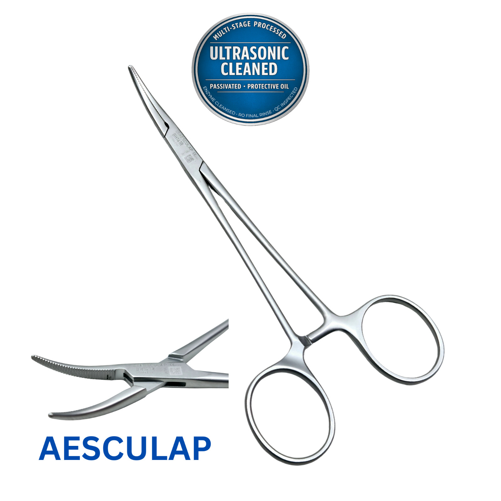AESCULAP BH141R Crile (Baby) Hemostatic Artery Forceps, CVD, SERR, DEL, 140 mm