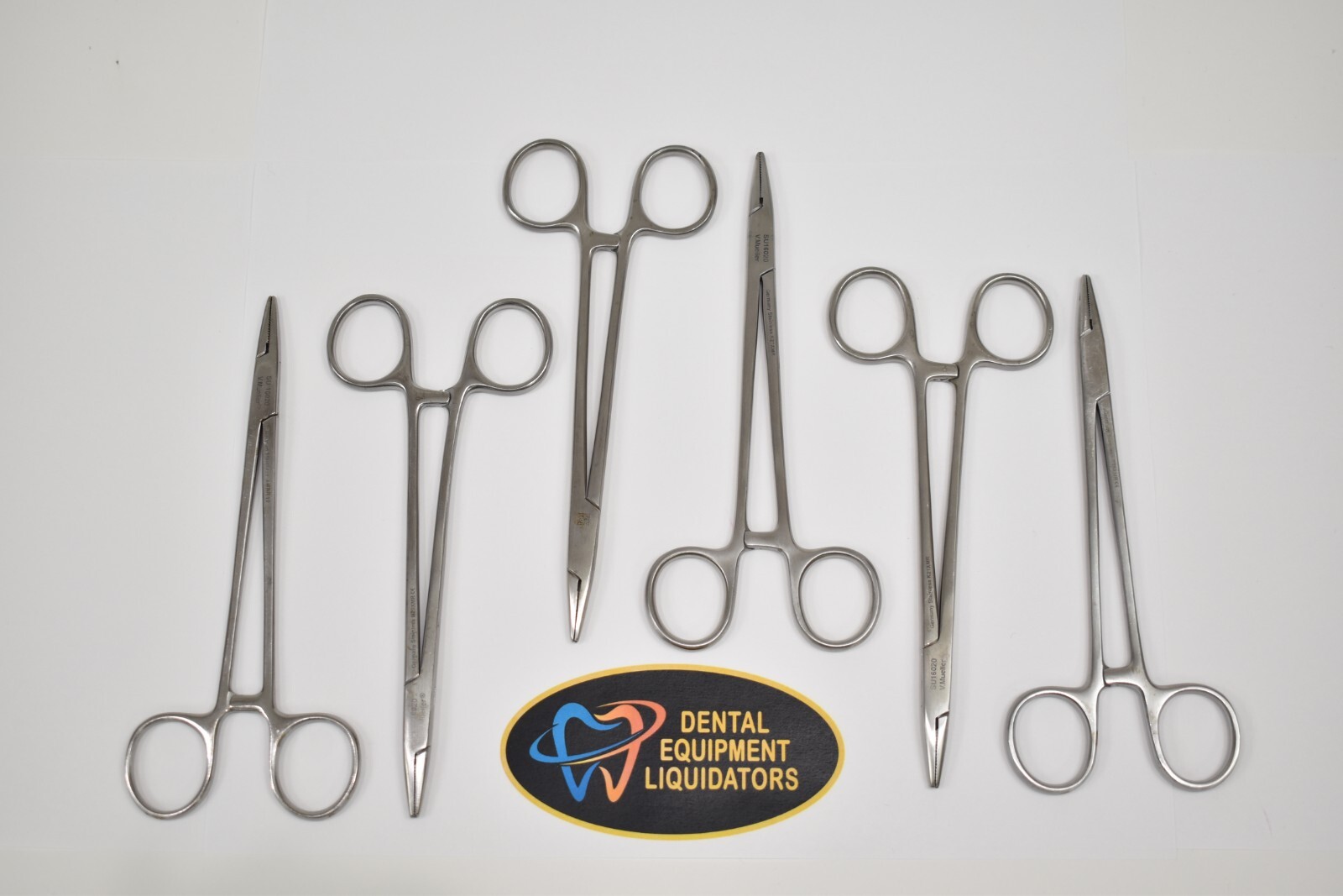 6 Needle Holders V. Mueller 6-1/4 Inch Length Narrow Jaw Locking Handle SU1602
