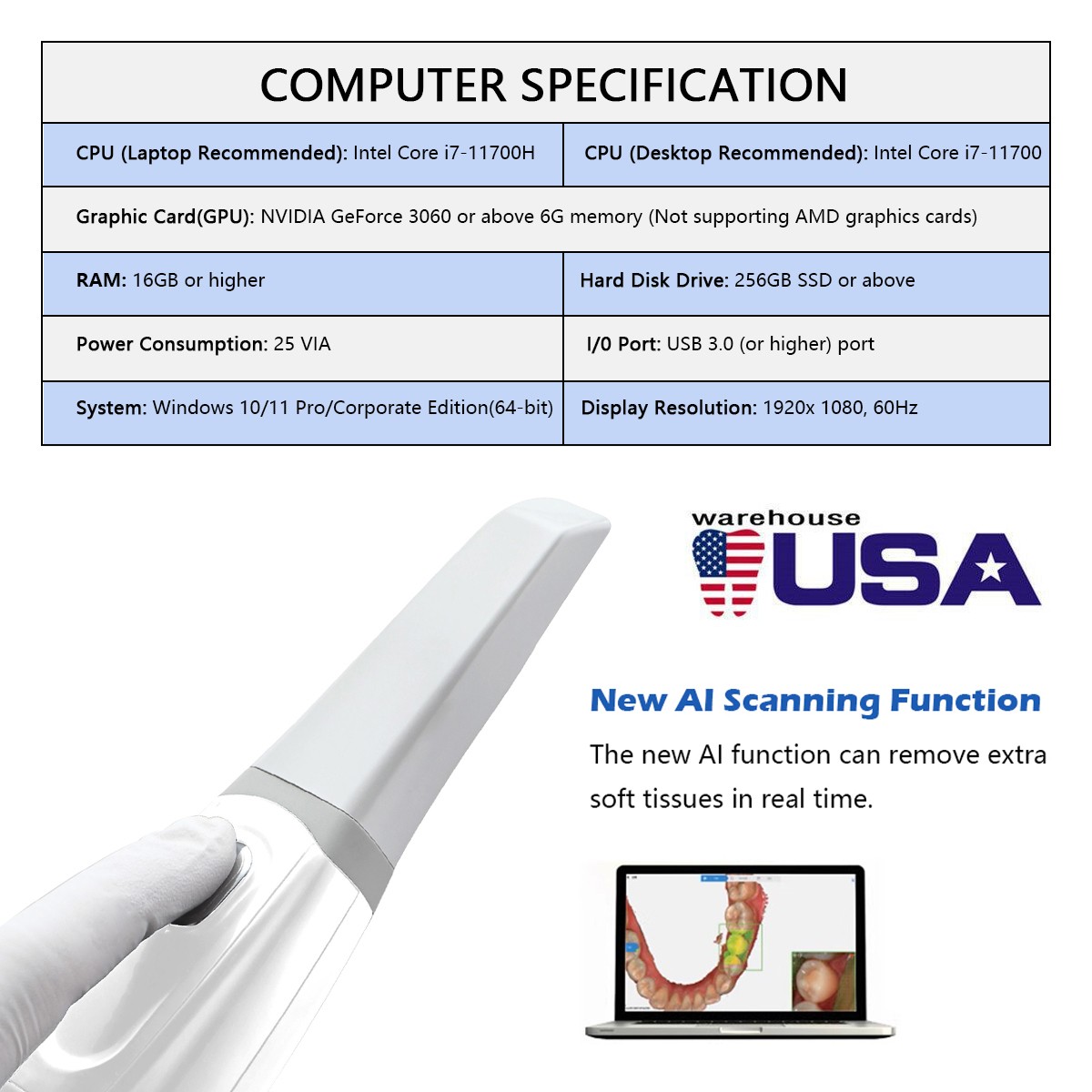 Dental 5Lights LED E-Generator High Speed Fiber Optic Handpiece 4Hole Shadowless