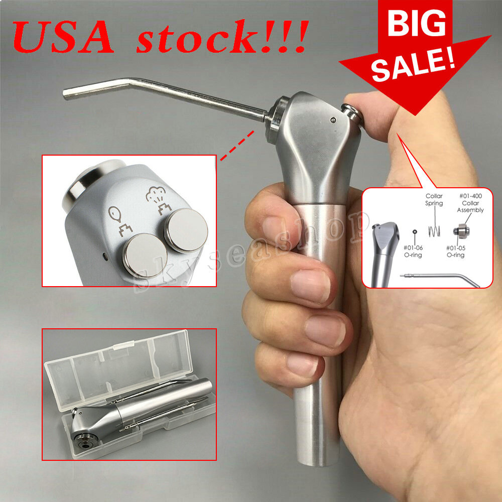 Dental 3 Way Air Water Spray Triple Syringe Handpiece with 2 Nozzles Tips Tubes