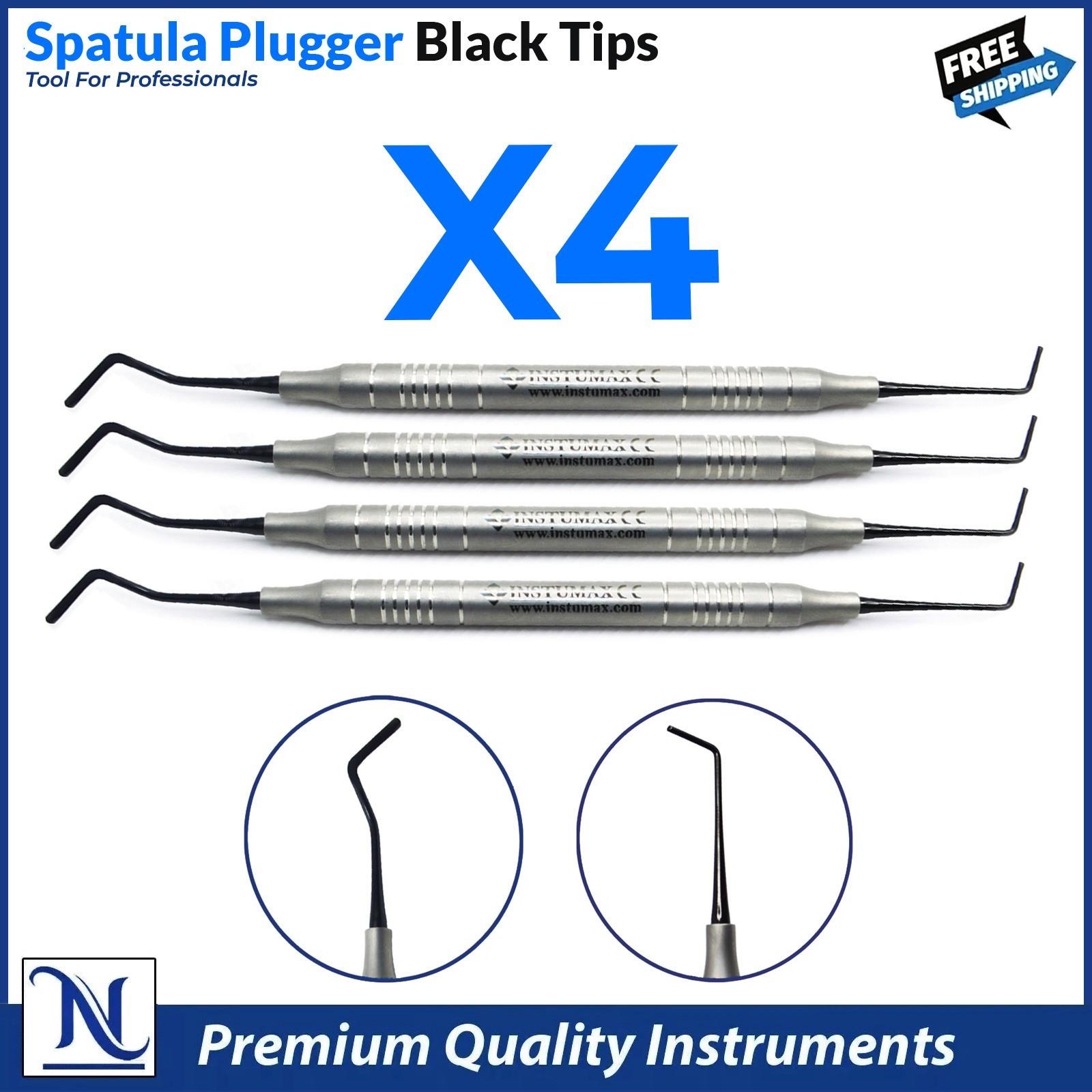 X4 Dental Composite Filling Instruments Spatula & Plugger Black Color Tips