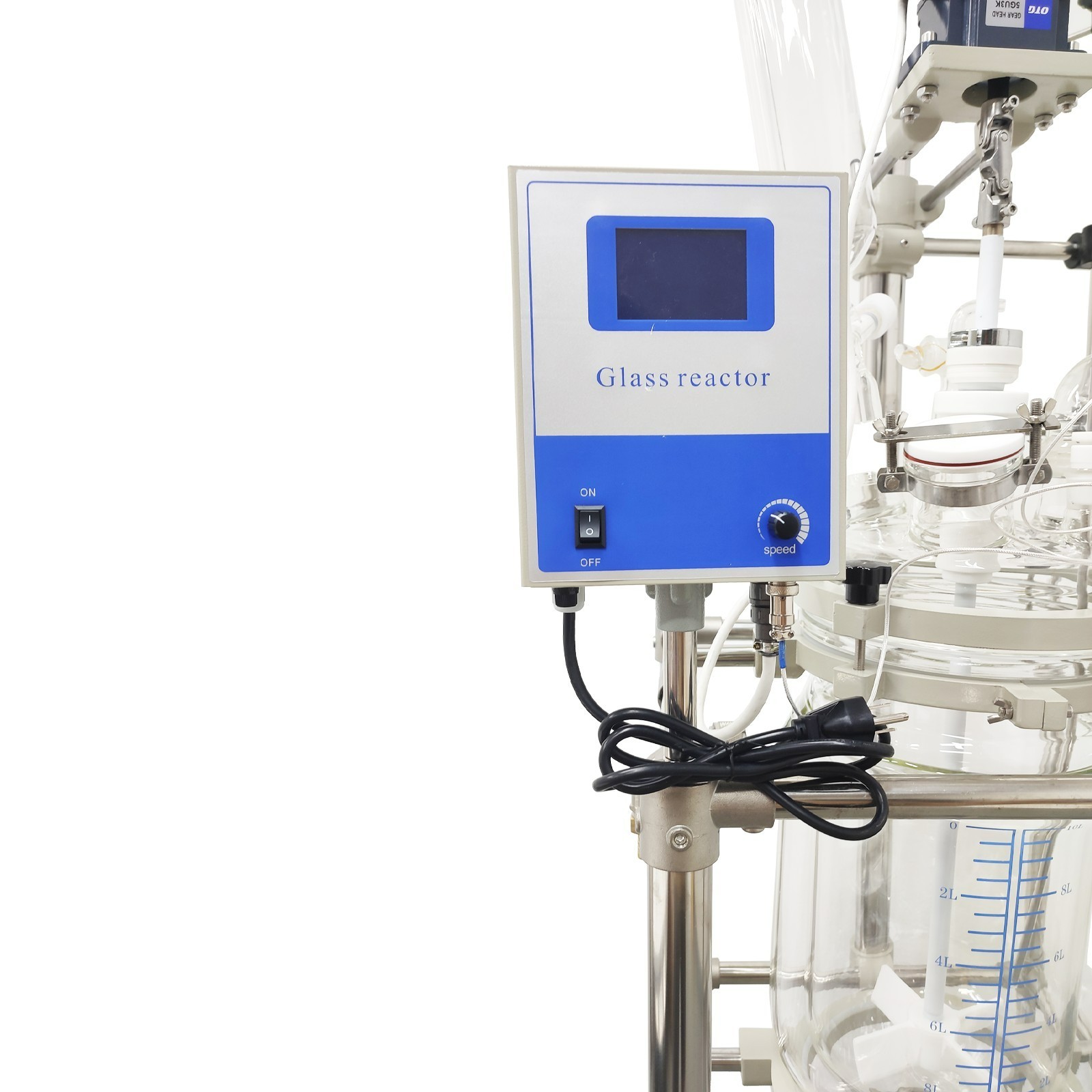 10L Double-layer Glass Reaction Kettle 110V for Material Stirring Heating 110V