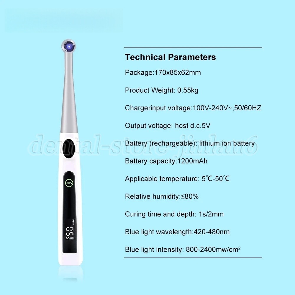 Dental Cordless 1S LED Light Cure Lamp Metal Head LED Curing Light 360° 4 Modes