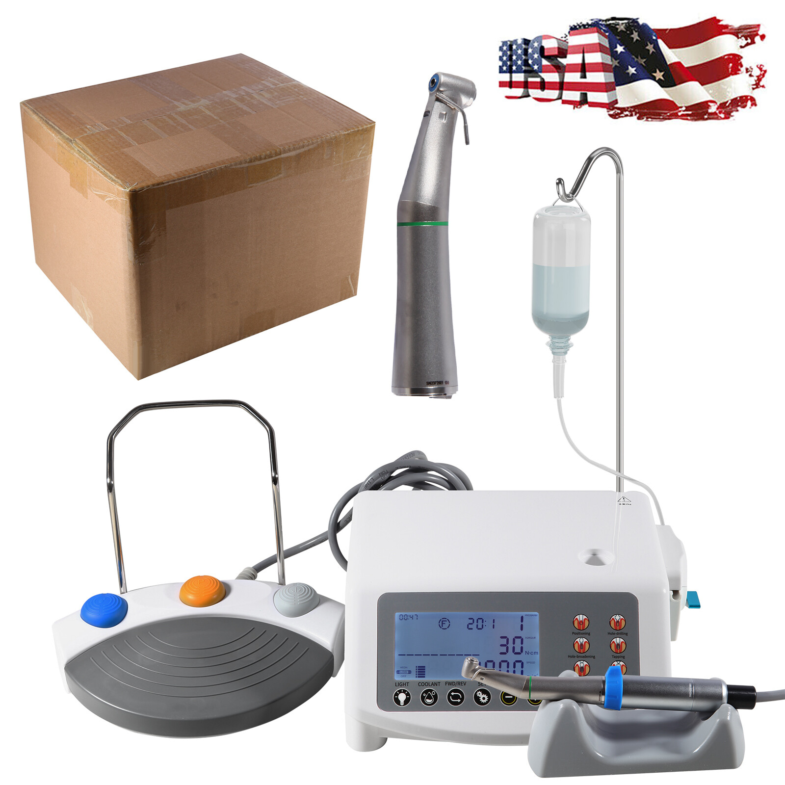Pro Touch Screen Dental LED Implant Motor System +20:1 Contra Angle Handpiece US