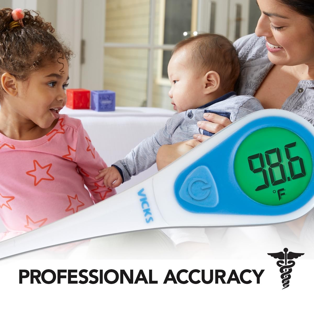 Vicks SpeedRead Digital Thermometer with Color-Coded Green,Red,Yellow