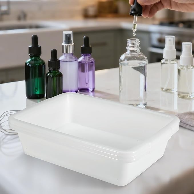 3Pcs Polypropylene Lab Trays, Rectangular Plastic Tray, 13.79 x 9.85 x 3.15 inch