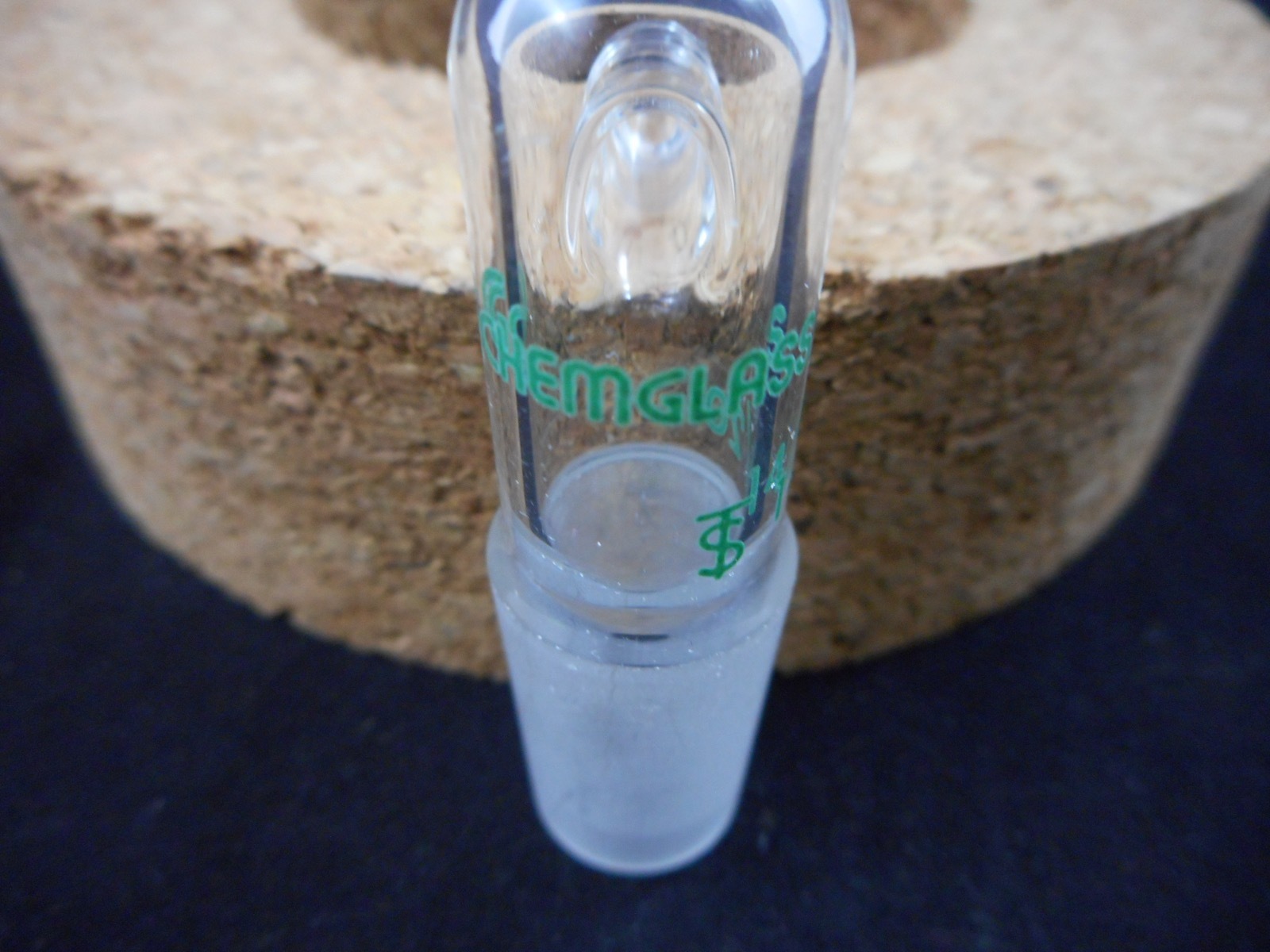 CHEMGLASS Glass 90° Bent Inlet Adapter 14/20 Inner Joint CG-1014-14