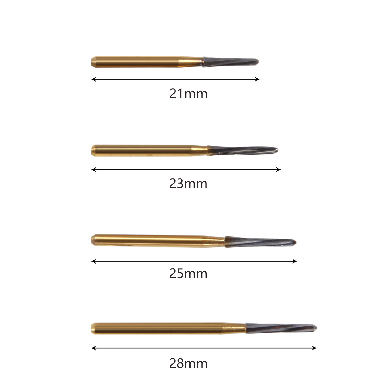 Dental Lab Drill Carbide Tungsten Steel Finishing FG ENDO-Z Burs 21/23/25/28MM