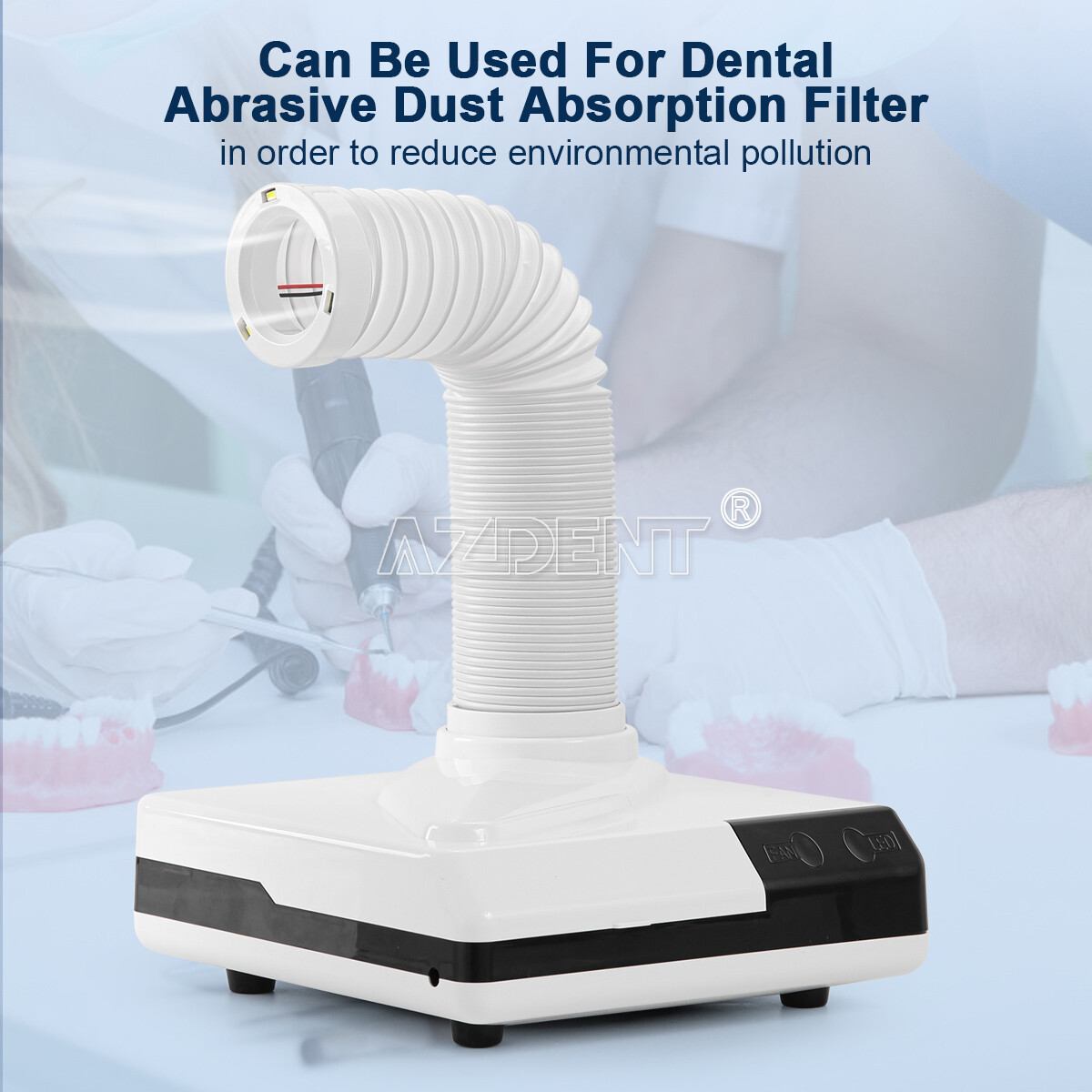 LED Portable Nail Dental Lab Desktop Dust Collector Machine Vacuum Cleaner 65W