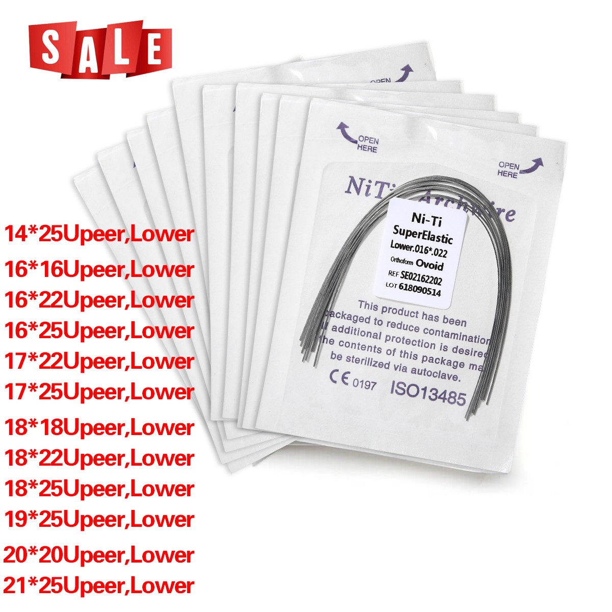 10 Packs Dental Orthodontic Arch Wire Rectangular Niti Super Elastic Upper/Lower