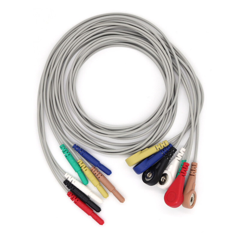 ECG Holter Cable 7-lead EKG Snap wire for Patient Monitor。DIN1.5mm
